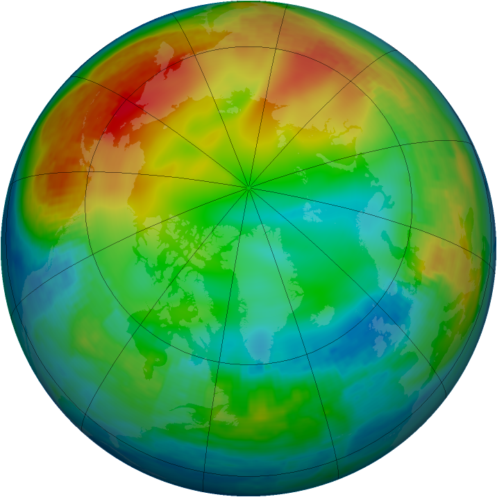 Arctic ozone map for 28 December 1986